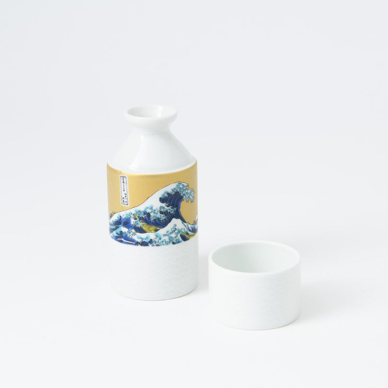 Seikou Kiln Hokusai Wave Kutani Sake Set - MUSUBI KILN - Quality Japanese Tableware and Gift