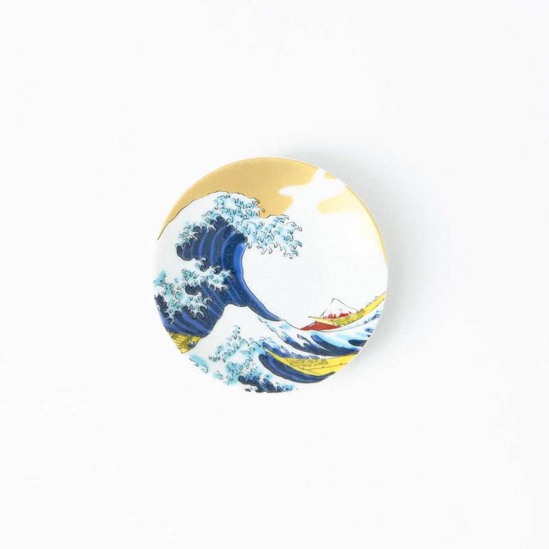 Seikou Kiln Hokusai Wave Kutani Sauce Plate - MUSUBI KILN - Quality Japanese Tableware and Gift