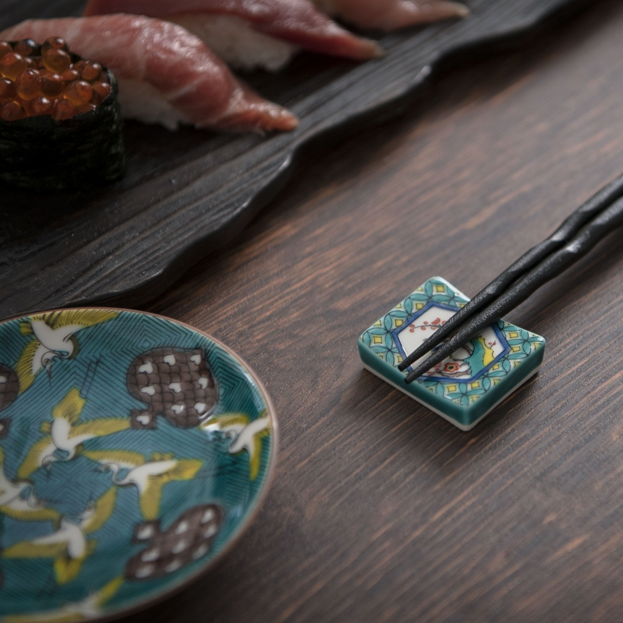 Seikou Kiln Kutani Color Chopstick Rest - MUSUBI KILN - Quality Japanese Tableware and Gift