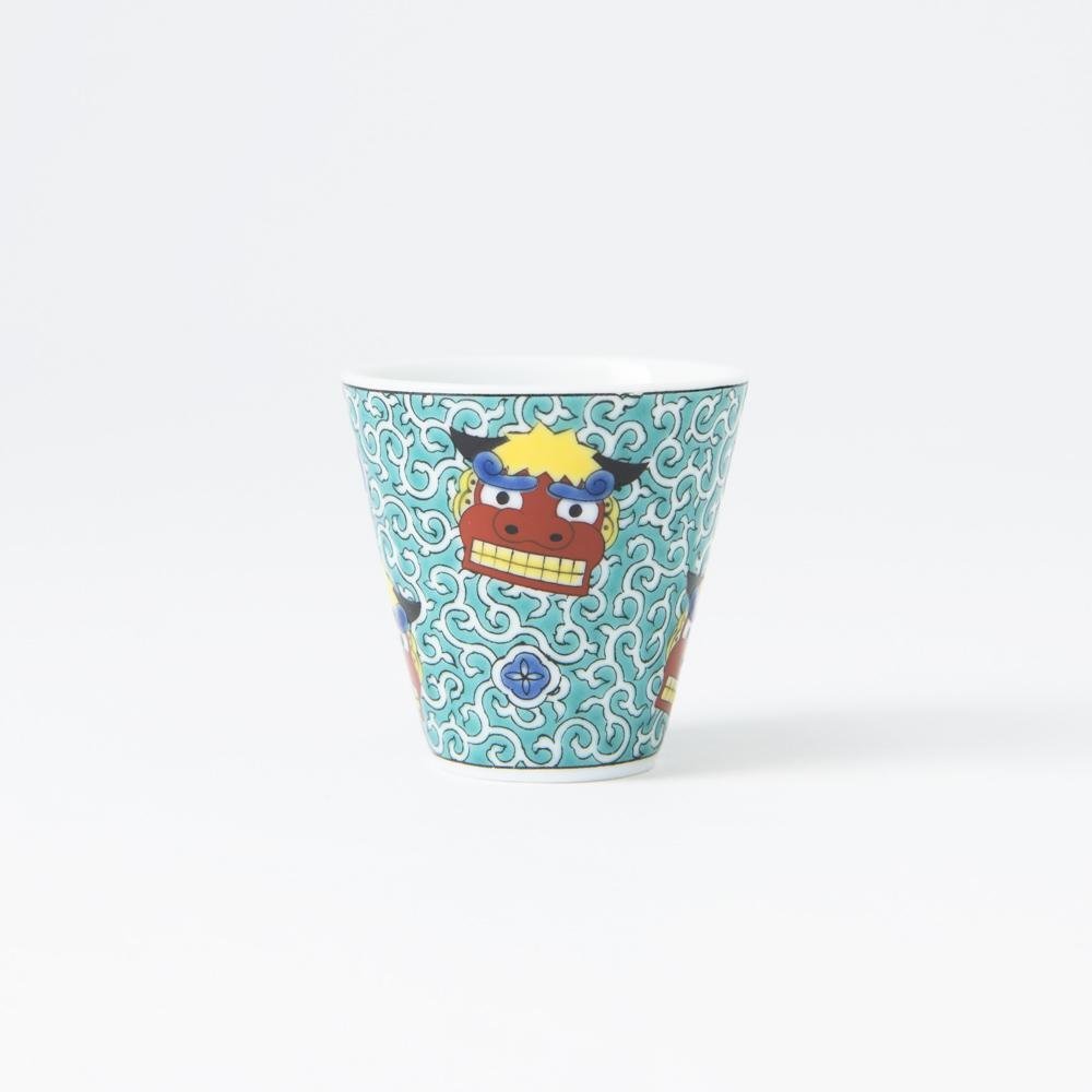 Seikou Kiln Lion Dance Kutani Ochoko Sake Cup - MUSUBI KILN - Quality Japanese Tableware and Gift