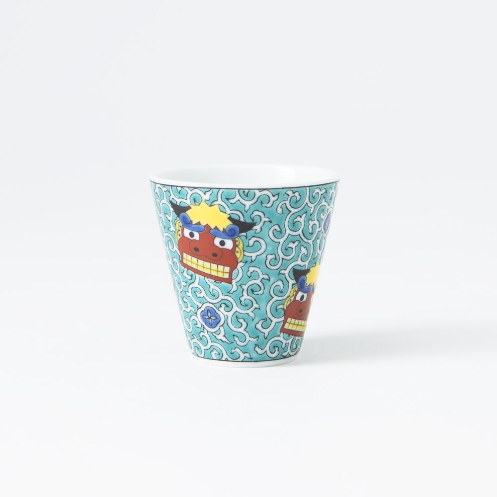 Seikou Kiln Lion Dance Kutani Ochoko Sake Cup - MUSUBI KILN - Quality Japanese Tableware and Gift