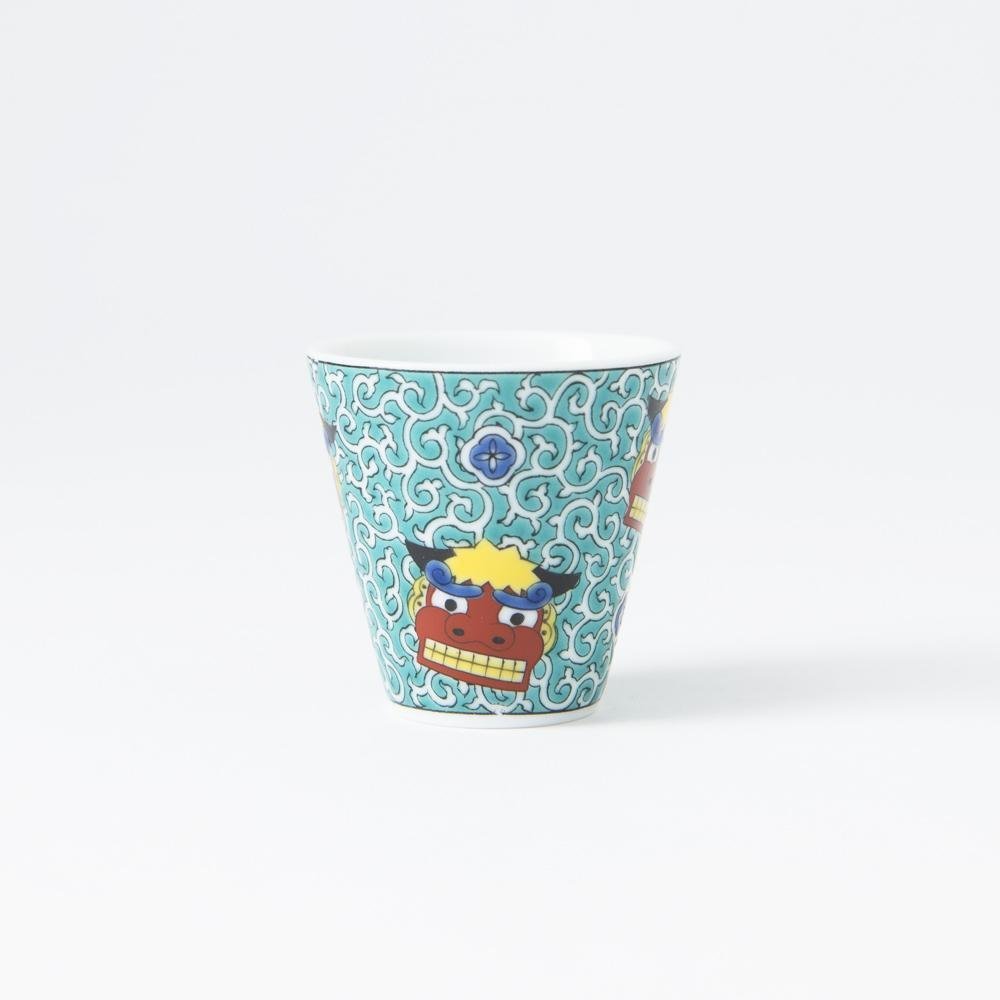 Seikou Kiln Lion Dance Kutani Ochoko Sake Cup - MUSUBI KILN - Quality Japanese Tableware and Gift