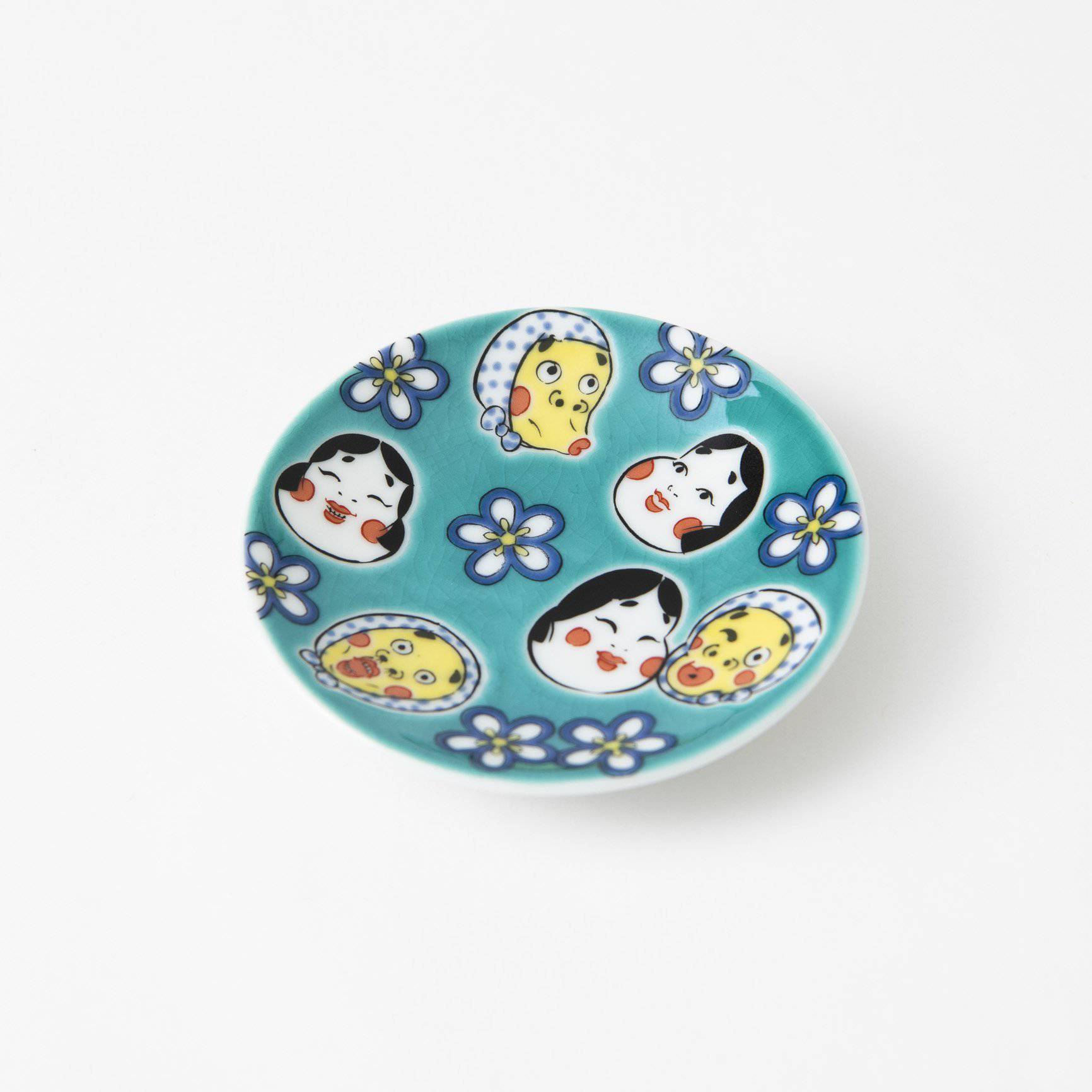 Seikou Kiln Okame Kutani Sauce Plate - MUSUBI KILN - Quality Japanese Tableware and Gift