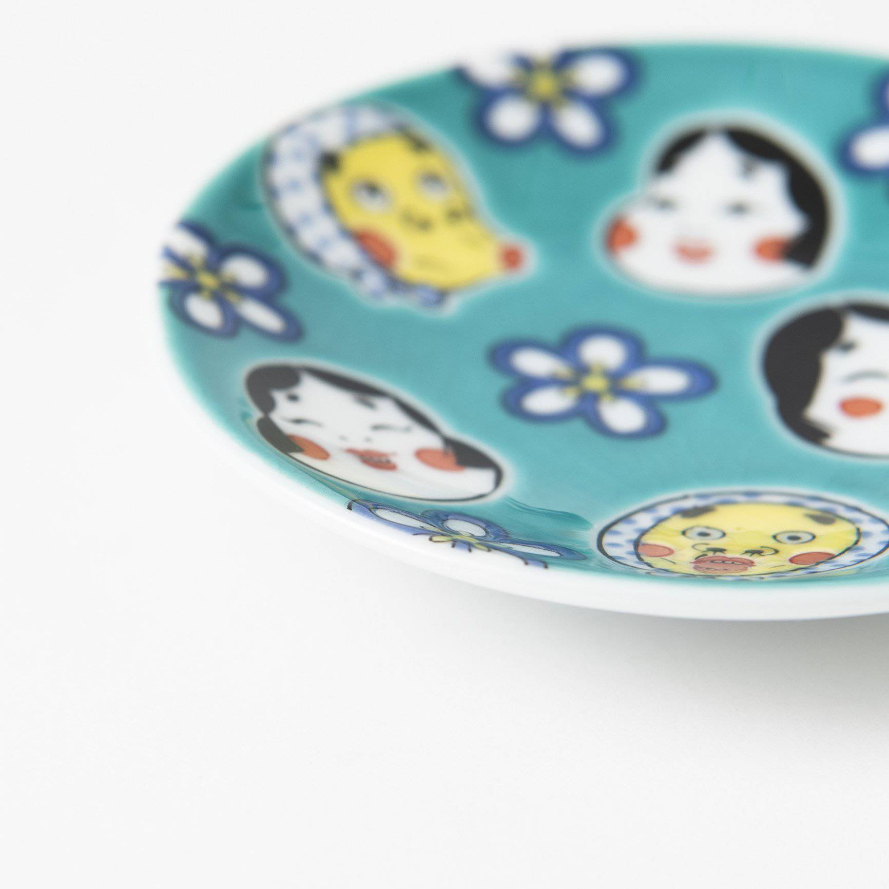 Seikou Kiln Okame Kutani Sauce Plate - MUSUBI KILN - Quality Japanese Tableware and Gift