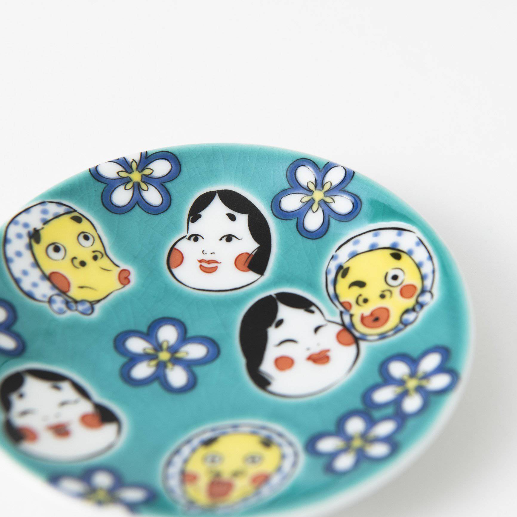 Seikou Kiln Okame Kutani Sauce Plate - MUSUBI KILN - Quality Japanese Tableware and Gift