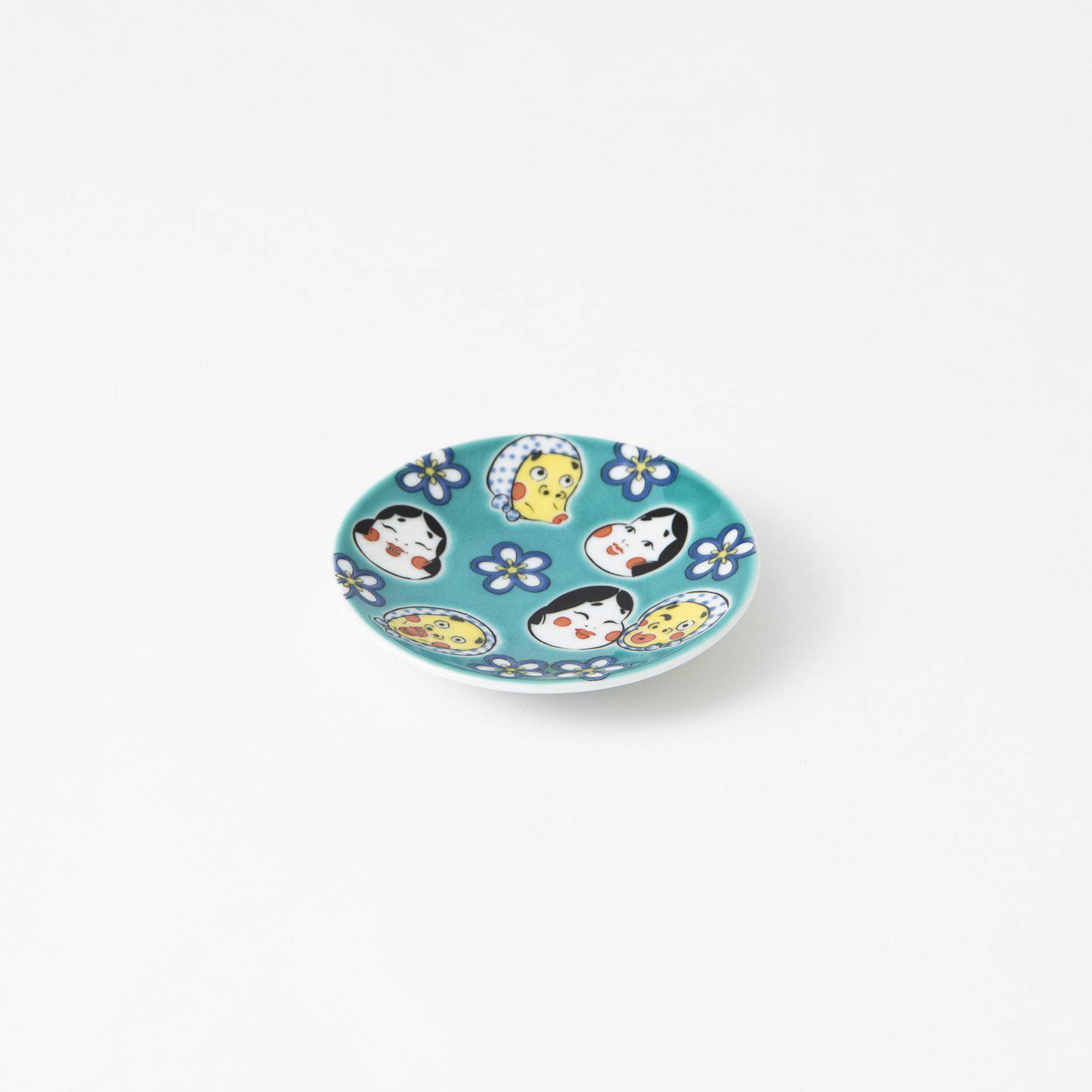 Seikou Kiln Okame Kutani Sauce Plate - MUSUBI KILN - Quality Japanese Tableware and Gift