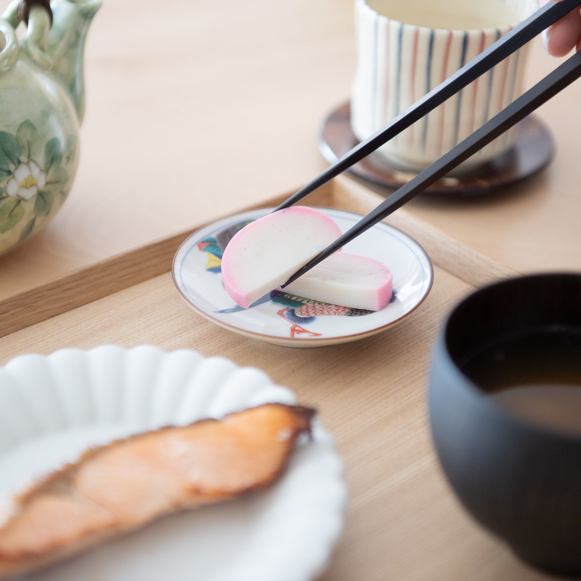 Seikou Kiln Phoenix Kutani Sauce Plate - MUSUBI KILN - Quality Japanese Tableware and Gift