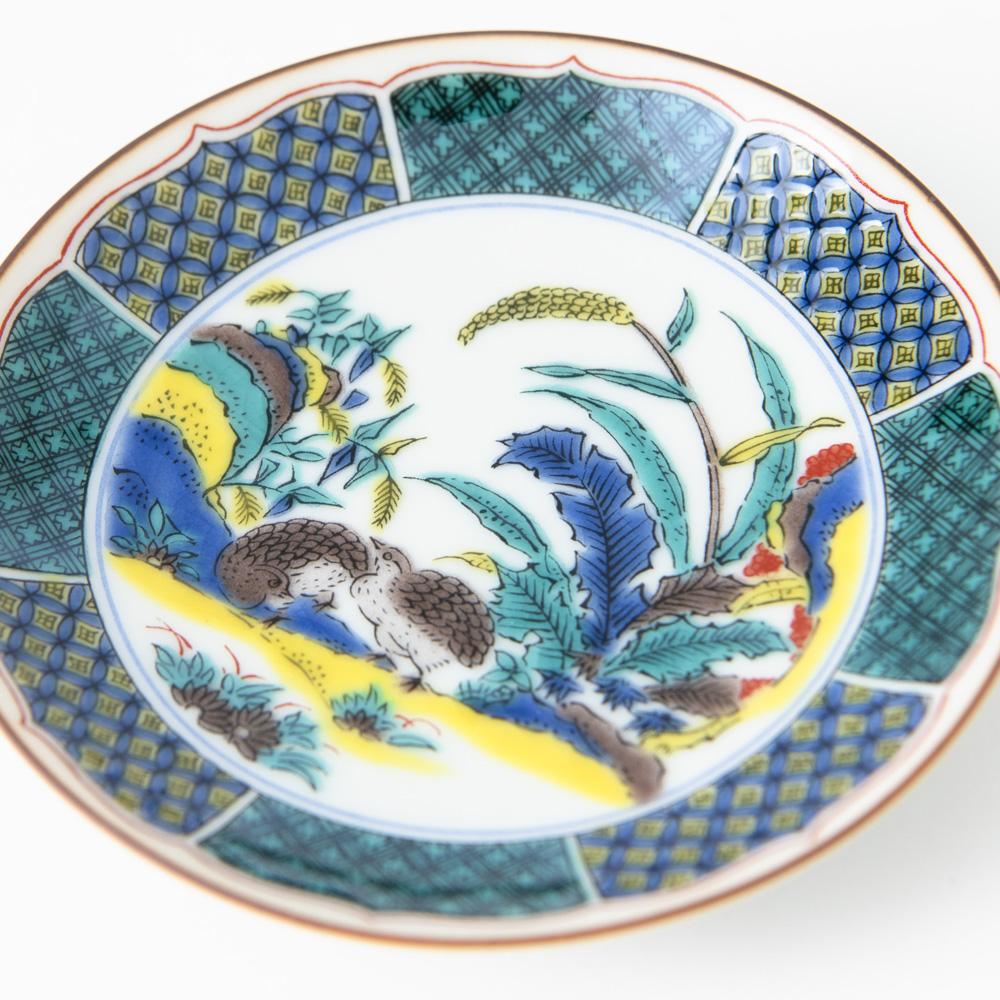 Seikou Kiln Quail Kutani Sauce Plate - MUSUBI KILN - Quality Japanese Tableware and Gift