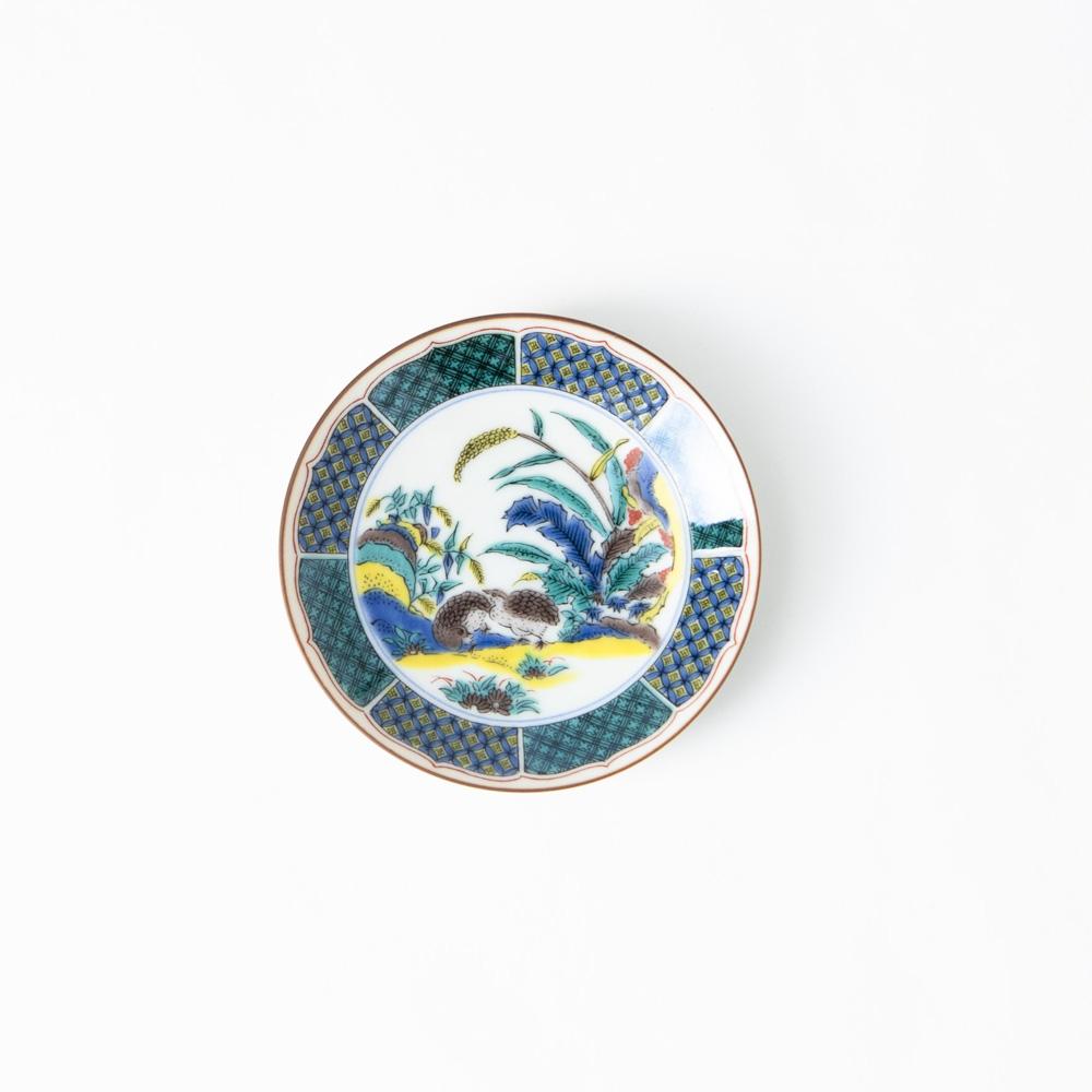 Seikou Kiln Quail Kutani Sauce Plate - MUSUBI KILN - Quality Japanese Tableware and Gift