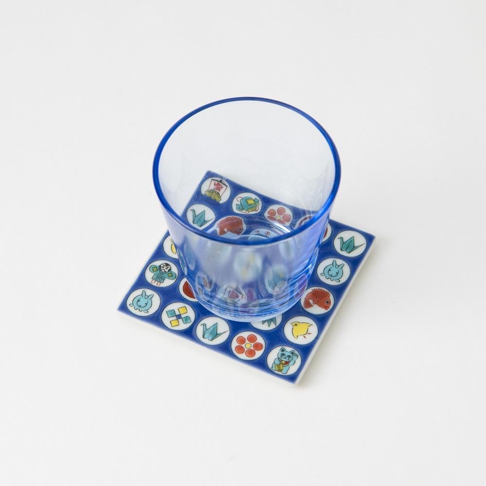 Seikou Kiln Traditional Pattern Kutani Coaster - MUSUBI KILN - Quality Japanese Tableware and Gift