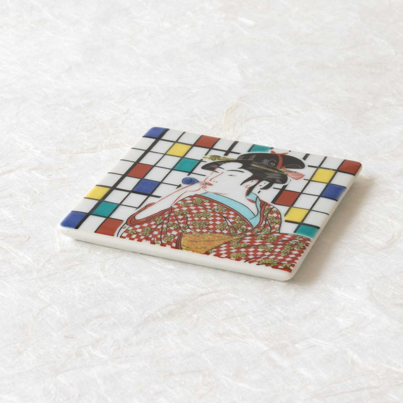 Seikou Kiln Traditional Pattern Kutani Coaster - MUSUBI KILN - Quality Japanese Tableware and Gift