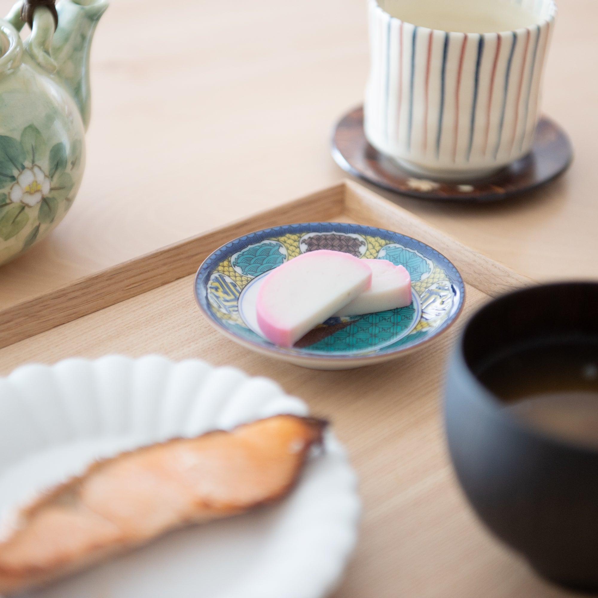 Seikou Kiln Twin Birds Kutani Sauce Plate - MUSUBI KILN - Quality Japanese Tableware and Gift