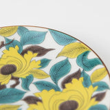 Seikou Kiln Yellow Peony Kutani Round Plate - MUSUBI KILN - Quality Japanese Tableware and Gift