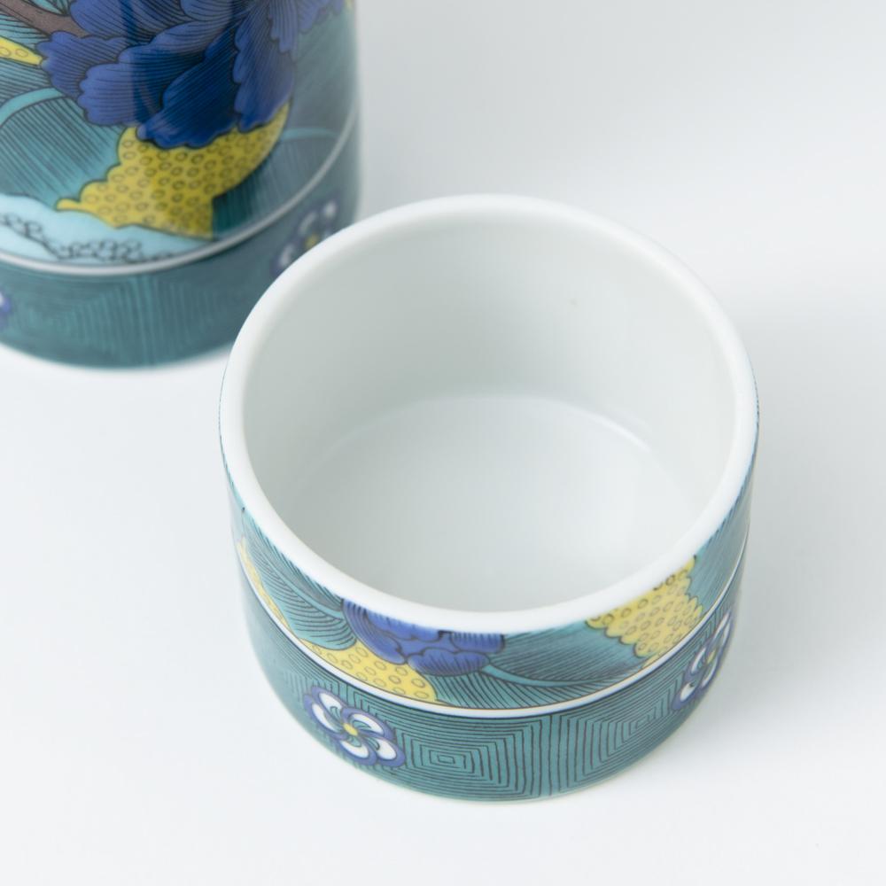 Seikou Kiln Yoshidaya Blue Peony Kutani Sake Set - MUSUBI KILN - Quality Japanese Tableware and Gift