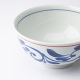 Senzan Kiln Arabesque and Red Line Tobe Donburi Bowl M - MUSUBI KILN - Quality Japanese Tableware and Gift