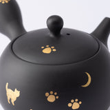 Shoho Moon And Cat Stroll Tokoname Japanese Teapot Set 6.8oz(200ml) - Sasame and Ceramesh - MUSUBI KILN - Quality Japanese Tableware and Gift