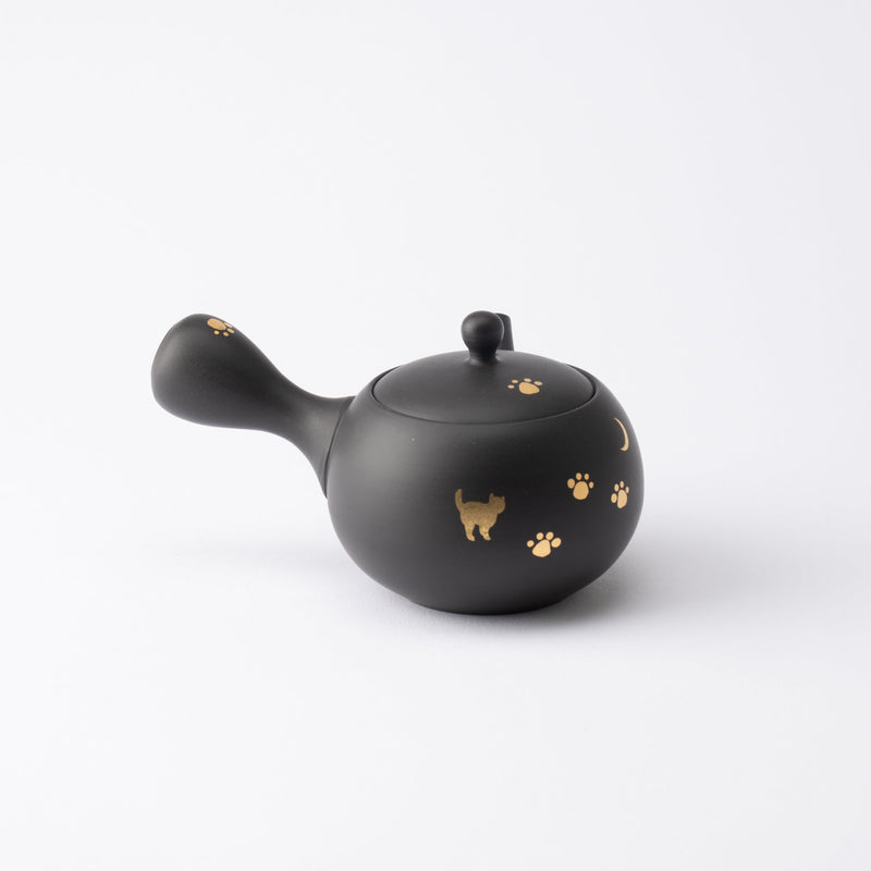 Shoho Moon And Cat Stroll Tokoname Japanese Teapot Set 6.8oz(200ml) - Sasame and Ceramesh - MUSUBI KILN - Quality Japanese Tableware and Gift