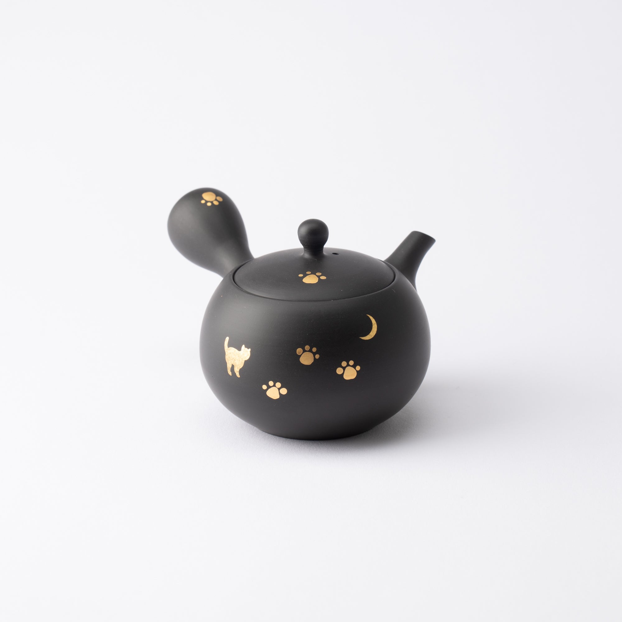 Shoho Moon And Cat Stroll Tokoname Japanese Teapot Set 6.8oz(200ml) - Sasame and Ceramesh - MUSUBI KILN - Quality Japanese Tableware and Gift