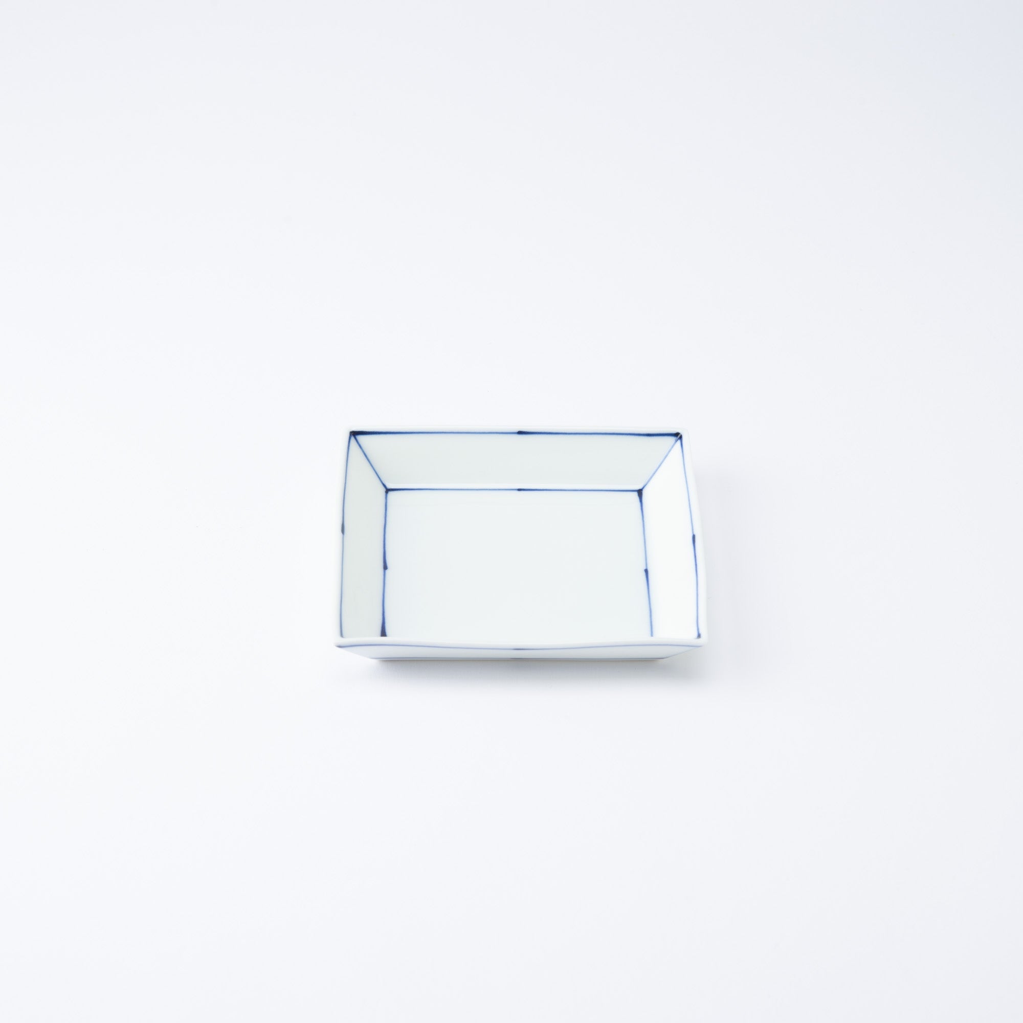 SINGAMA Blue Line Seto Ware Square Side Plate 4.7in - MUSUBI KILN - Quality Japanese Tableware and Gift