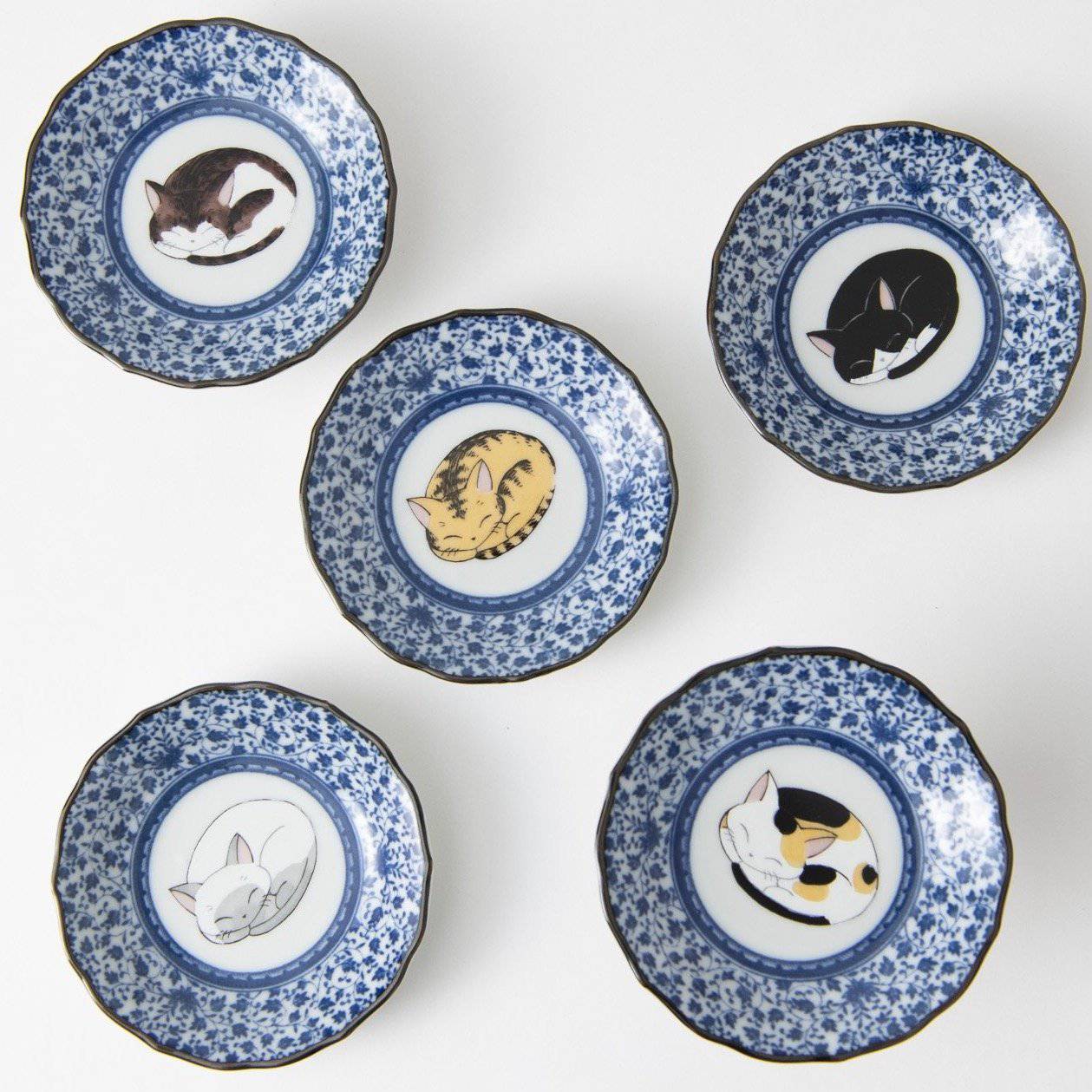 Sleeping Cat Sauce Plate Set
