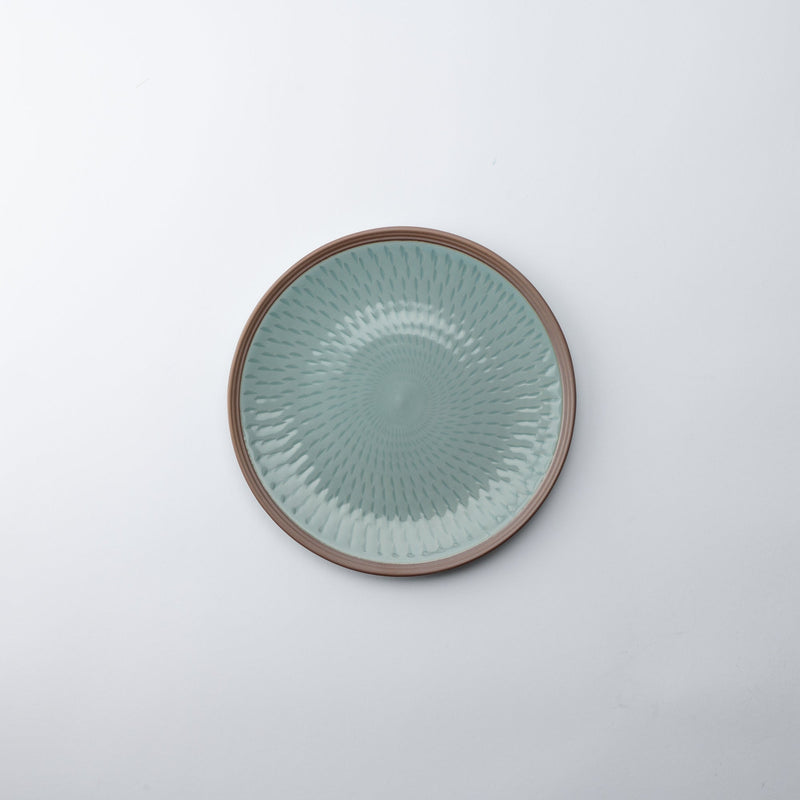 Soryu Kiln Celadon Tobikanna Kiyomizu Ware Plate 8.3in - MUSUBI KILN - Quality Japanese Tableware and Gift