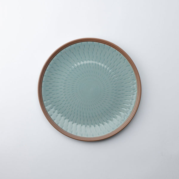 Soryu Kiln Celadon Tobikanna Kiyomizu Ware Plate 9.4in - MUSUBI KILN - Quality Japanese Tableware and Gift