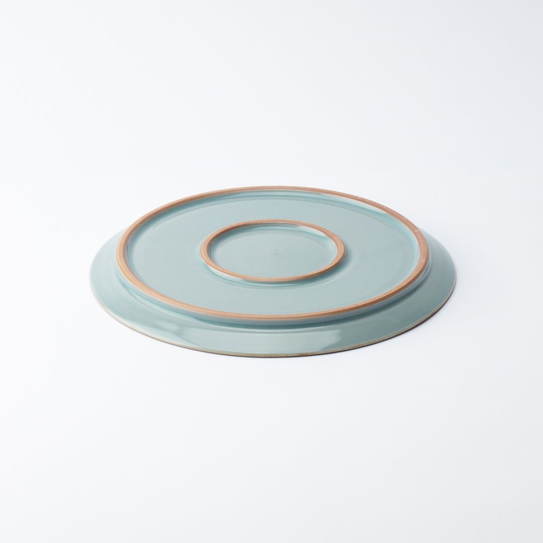 Soryu Kiln Celadon Tobikanna Kiyomizu Ware Plate 9.4in - MUSUBI KILN - Quality Japanese Tableware and Gift