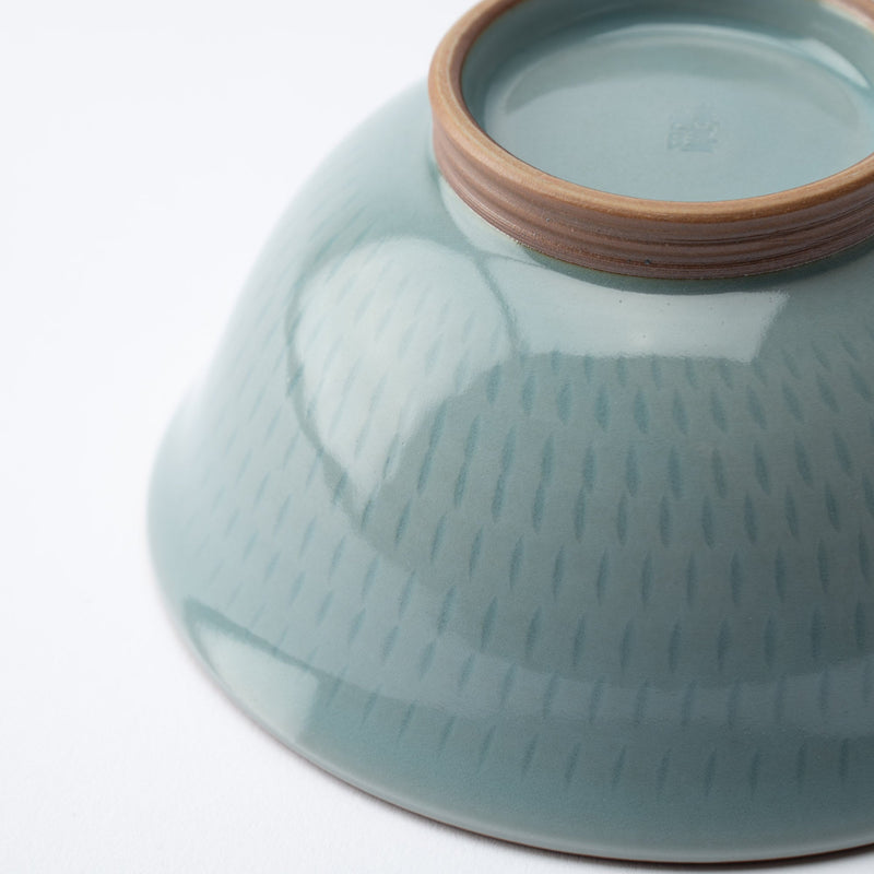 Soryu Kiln Celadon Tobikanna Kiyomizu Ware Rice Bowl - MUSUBI KILN - Quality Japanese Tableware and Gift