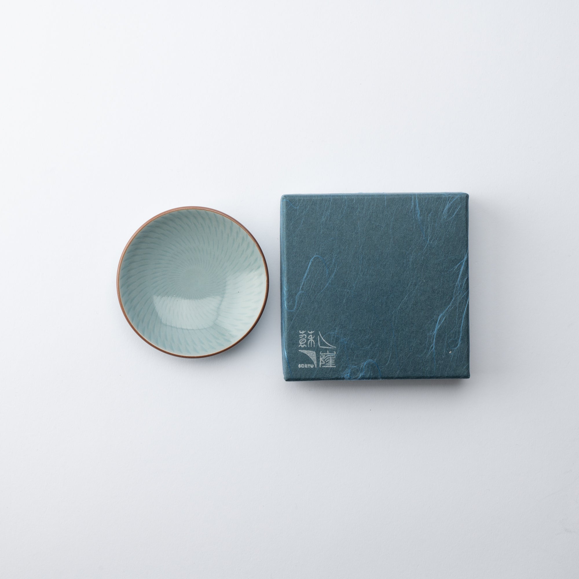 Soryu Kiln Celadon Tobikanna Kiyomizu Ware Sauce Plate - MUSUBI KILN - Quality Japanese Tableware and Gift