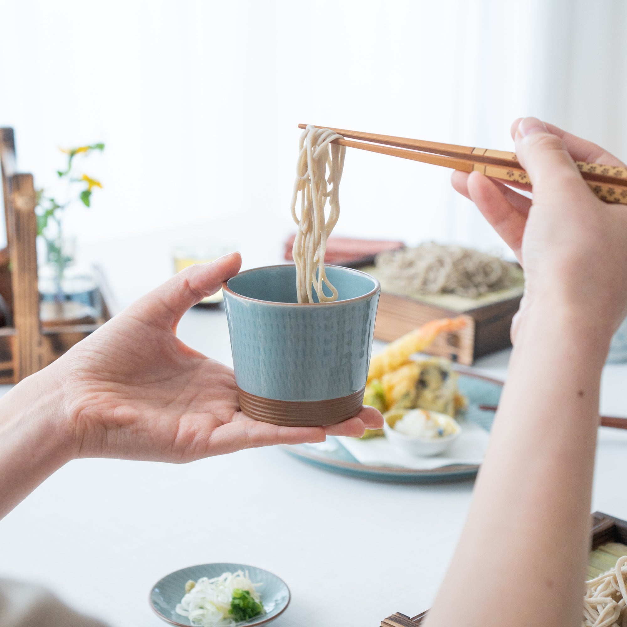 Soryu Kiln Celadon Tobikanna Kiyomizu Ware Small Cup - MUSUBI KILN - Quality Japanese Tableware and Gift