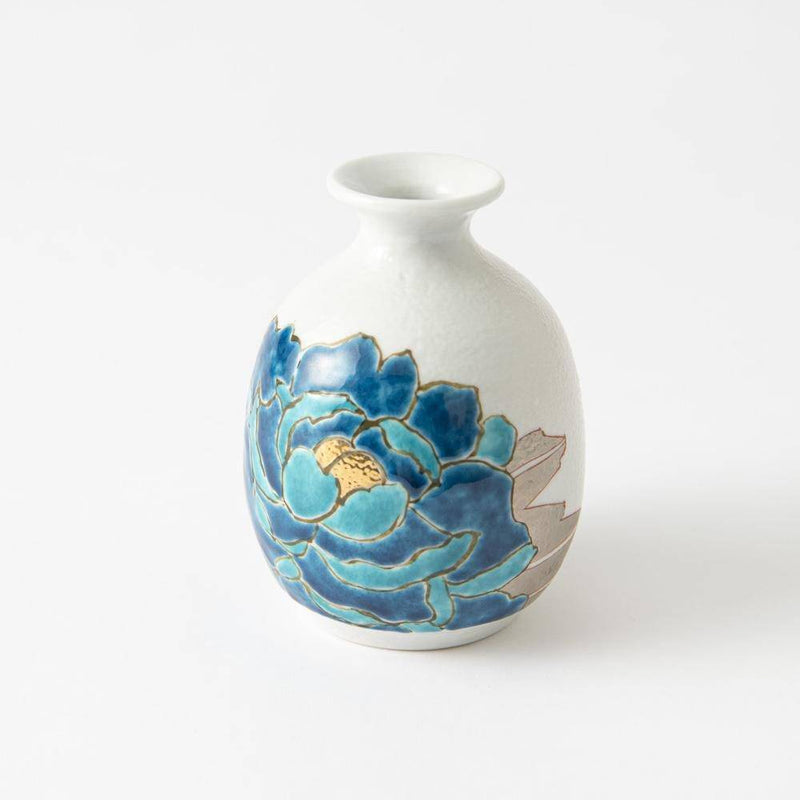 Souraku - An Blue Peony Sake Set - MUSUBI KILN - Quality Japanese Tableware and Gift