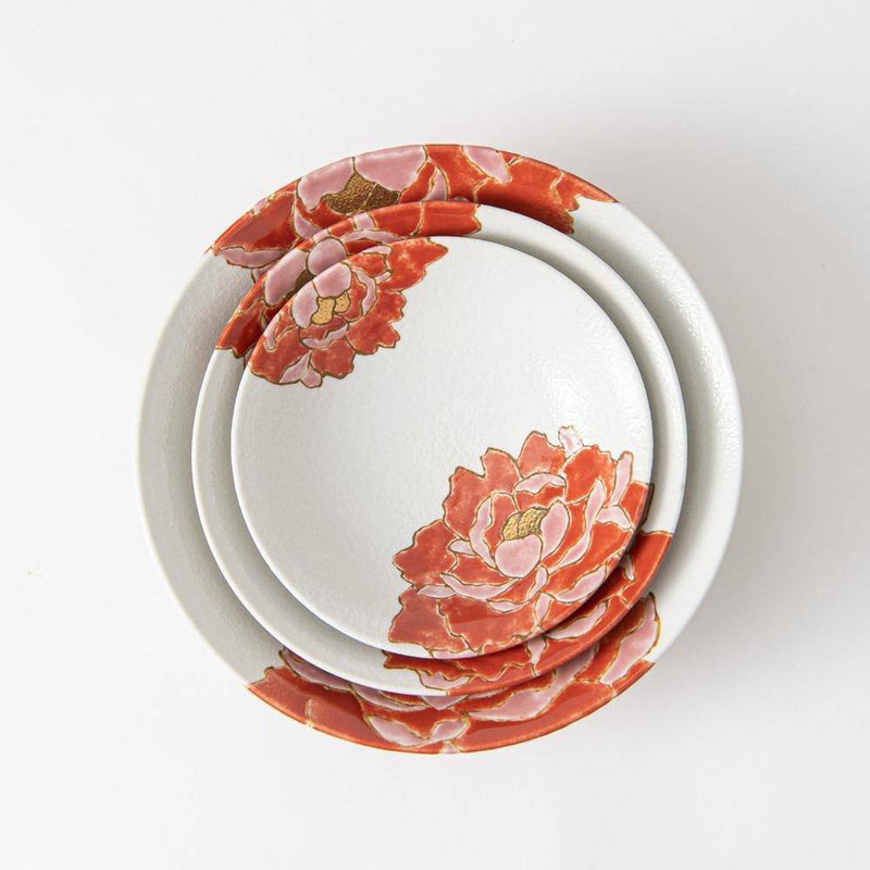 Souraku - An Red Peony Bowl Set A - MUSUBI KILN - Quality Japanese Tableware and Gift