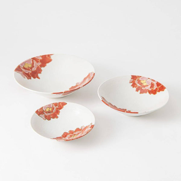 Souraku - An Red Peony Bowl Set A - MUSUBI KILN - Quality Japanese Tableware and Gift