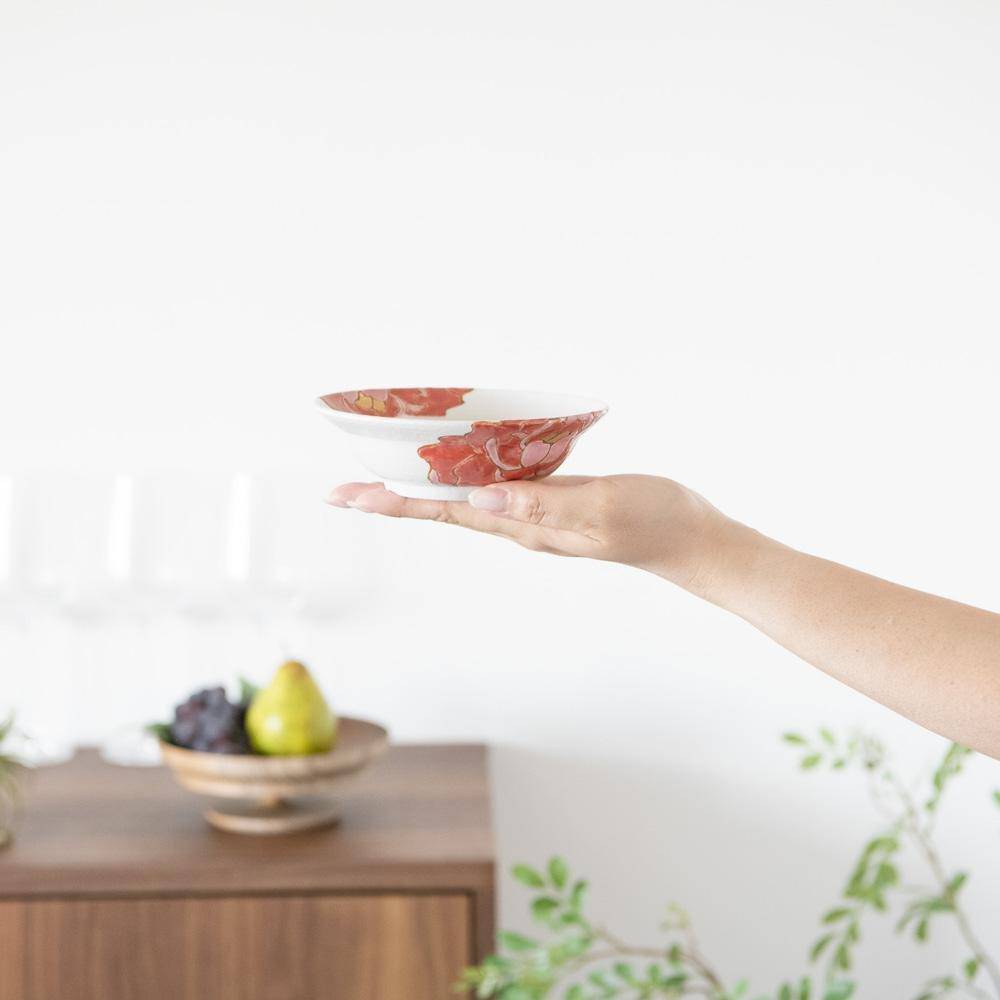 Souraku - An Red Peony Bowl Set B - MUSUBI KILN - Quality Japanese Tableware and Gift