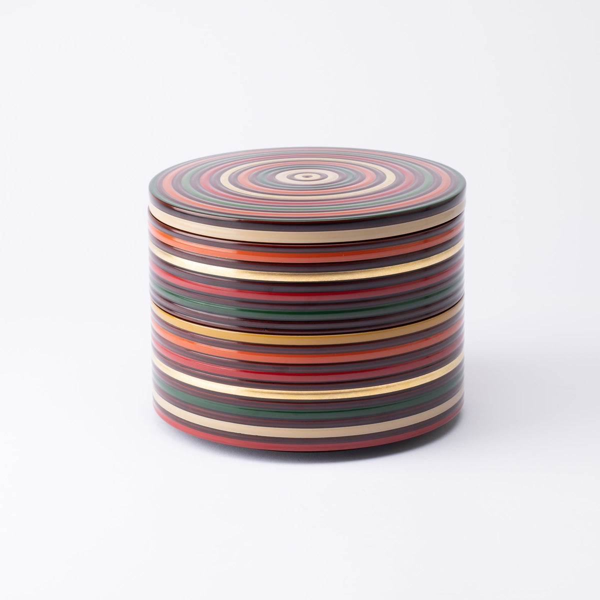 Spinning Top Two Tiers Round Jubako Bento Box