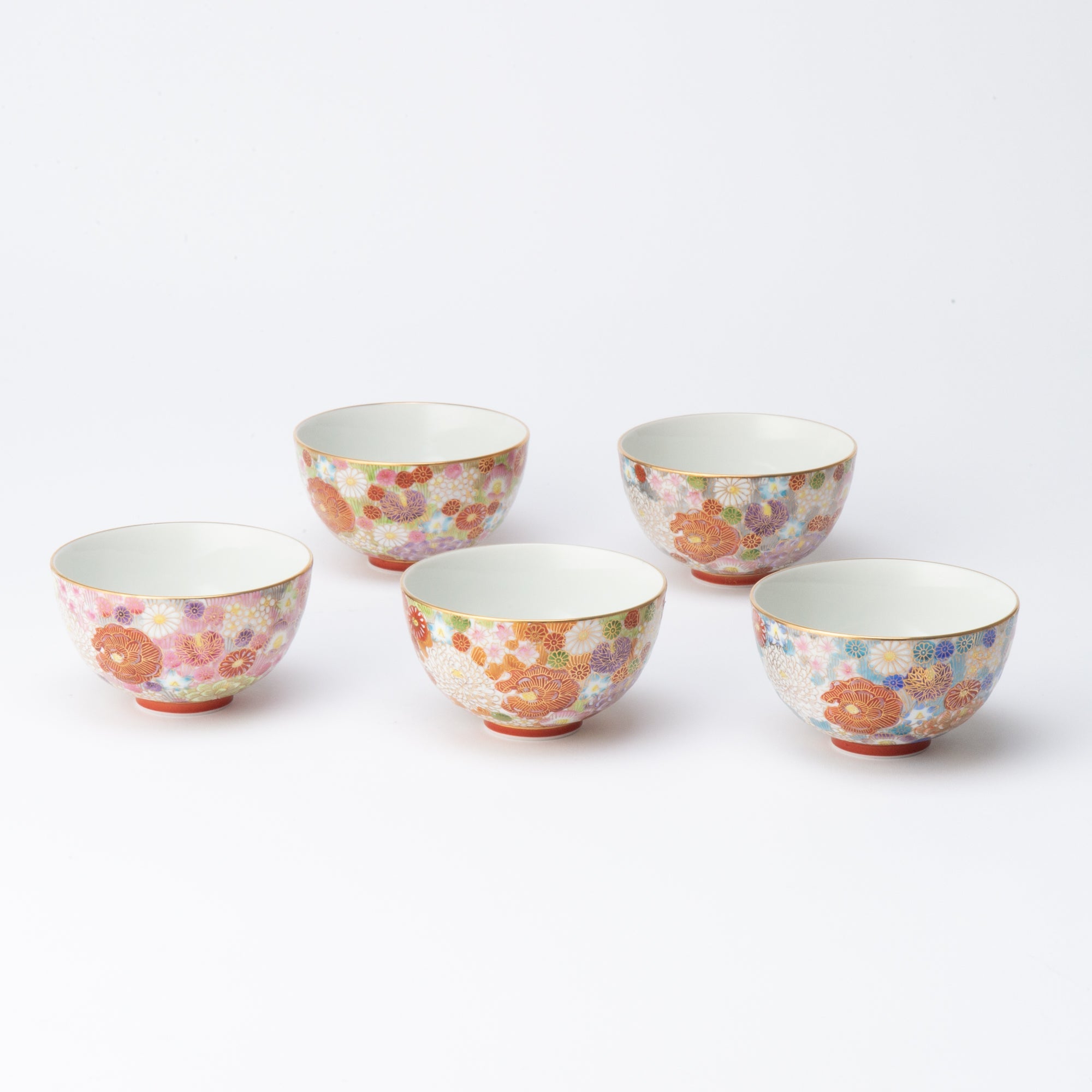 Taishi Kiln Hanazume Kutani Hanazume Japanese Rice Bowl - MUSUBI KILN - Quality Japanese Tableware and Gift