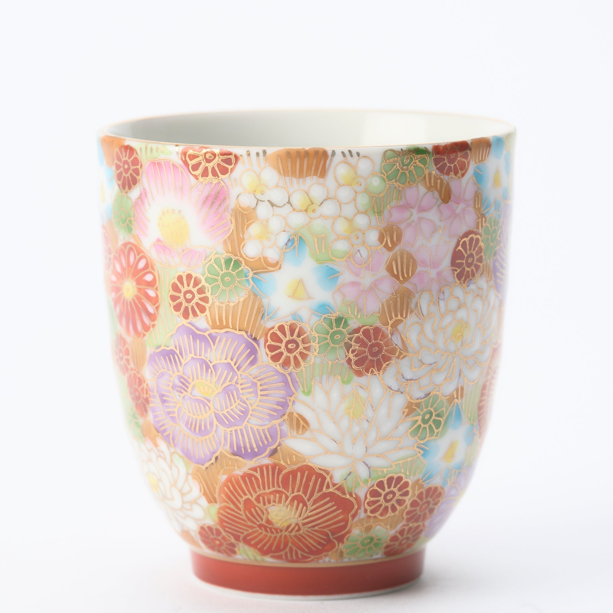 Taishi Kiln Hanazume Kutani Yunomi Japanese Teacup - MUSUBI KILN - Quality Japanese Tableware and Gift