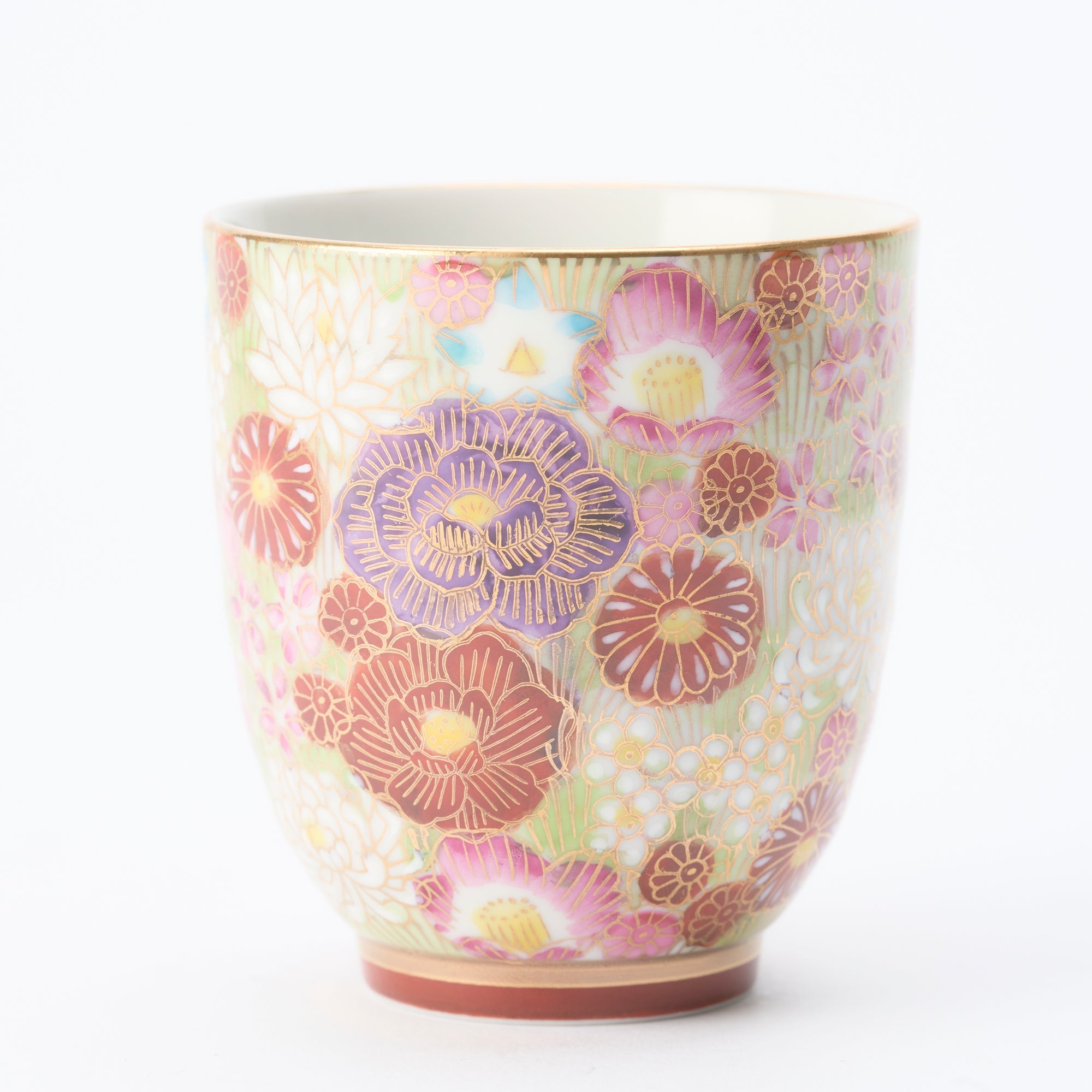 Taishi Kiln Hanazume Kutani Yunomi Japanese Teacup - MUSUBI KILN - Quality Japanese Tableware and Gift