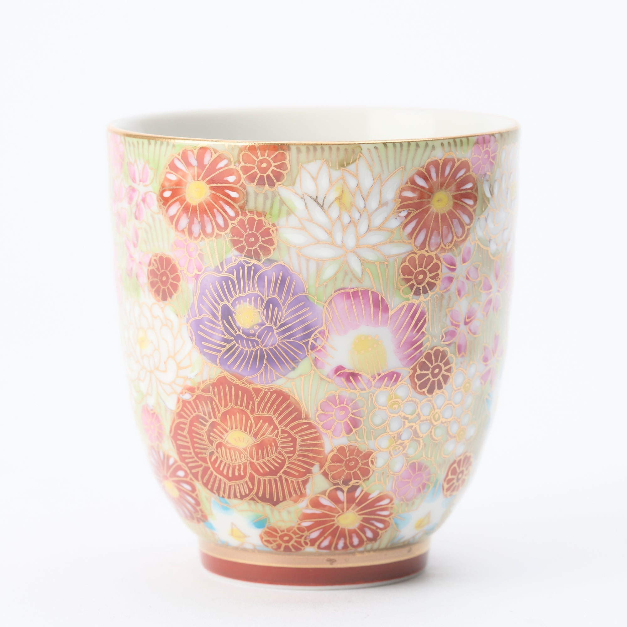 Taishi Kiln Hanazume Kutani Yunomi Japanese Teacup - MUSUBI KILN - Quality Japanese Tableware and Gift