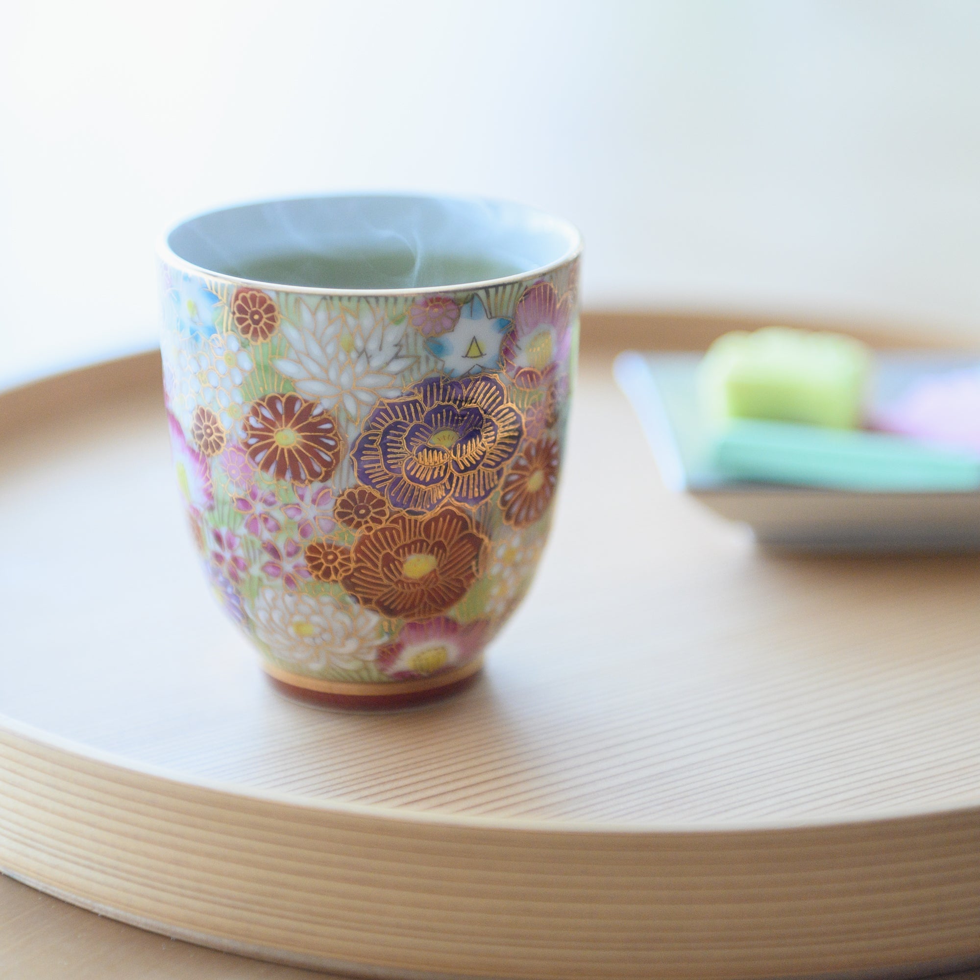 Taishi Kiln Hanazume Kutani Yunomi Japanese Teacup - MUSUBI KILN - Quality Japanese Tableware and Gift