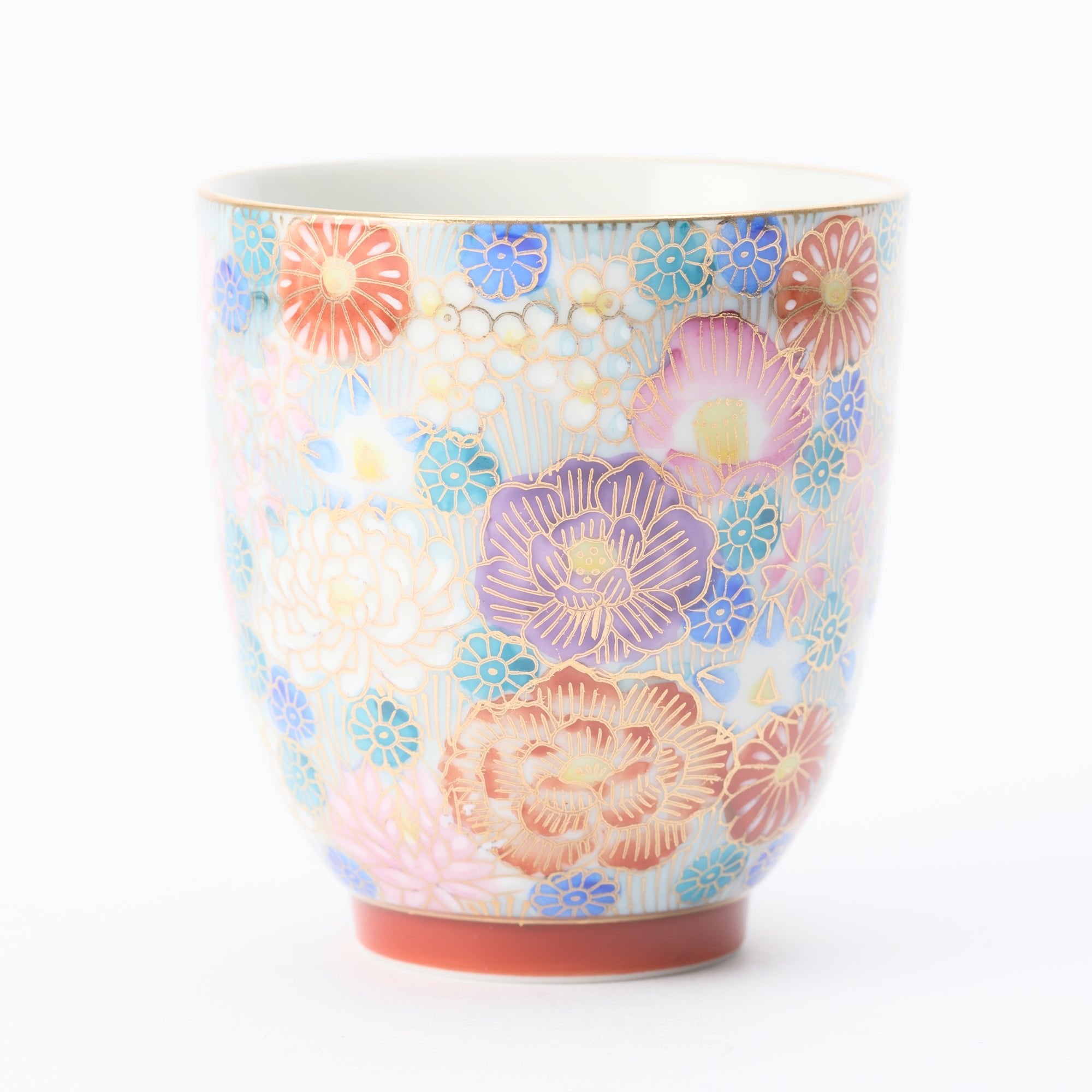 Taishi Kiln Hanazume Kutani Yunomi Japanese Teacup - MUSUBI KILN - Quality Japanese Tableware and Gift