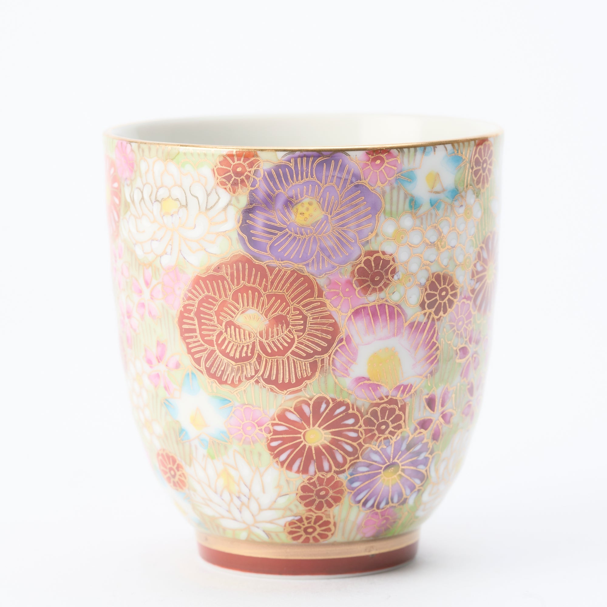 Taishi Kiln Hanazume Kutani Yunomi Japanese Teacup - MUSUBI KILN - Quality Japanese Tableware and Gift