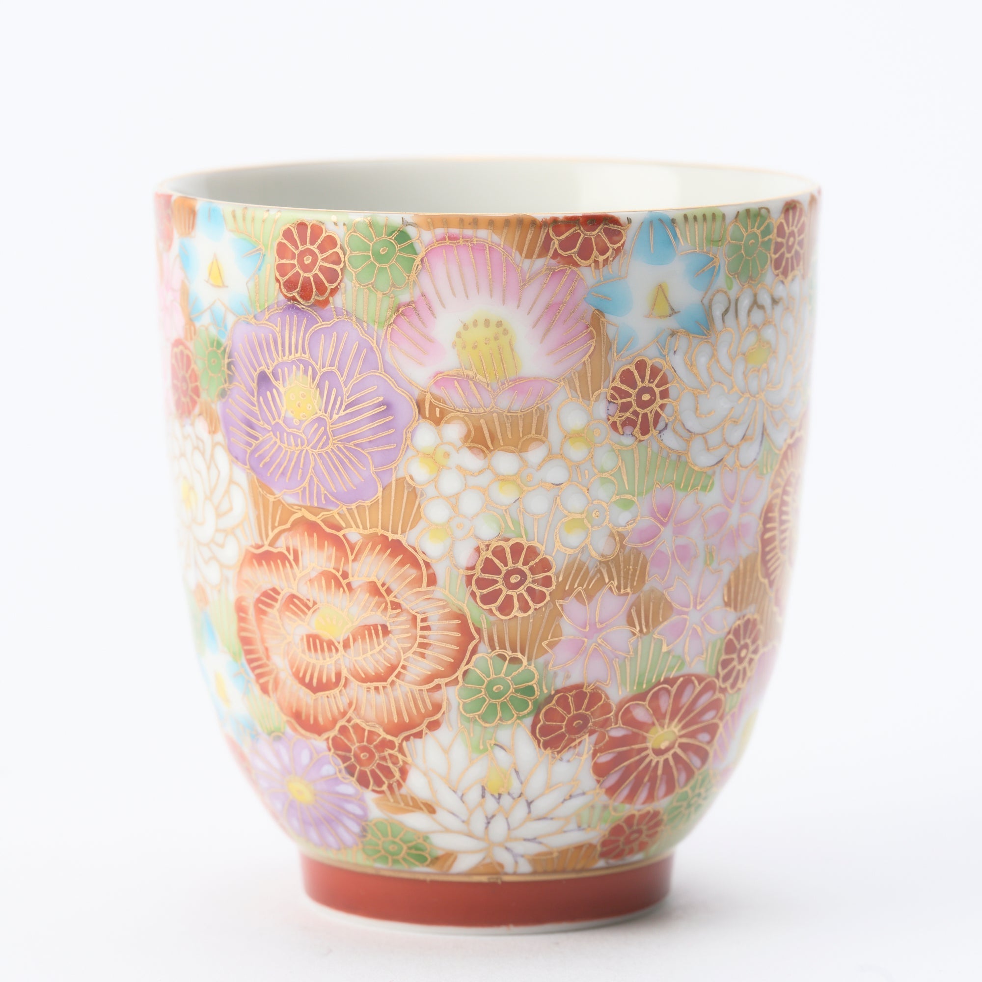 Taishi Kiln Hanazume Kutani Yunomi Japanese Teacup - MUSUBI KILN - Quality Japanese Tableware and Gift