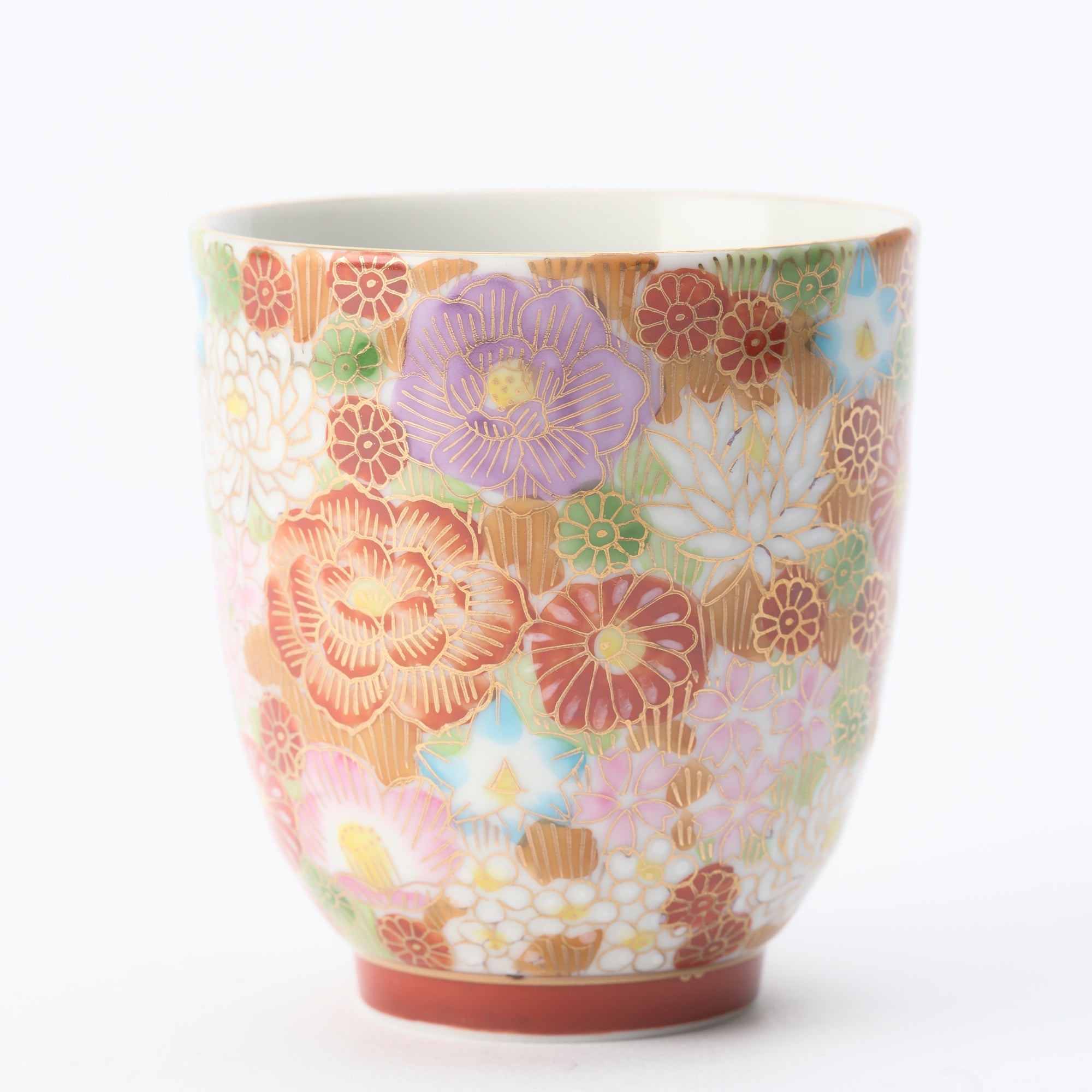 Taishi Kiln Hanazume Kutani Yunomi Japanese Teacup - MUSUBI KILN - Quality Japanese Tableware and Gift