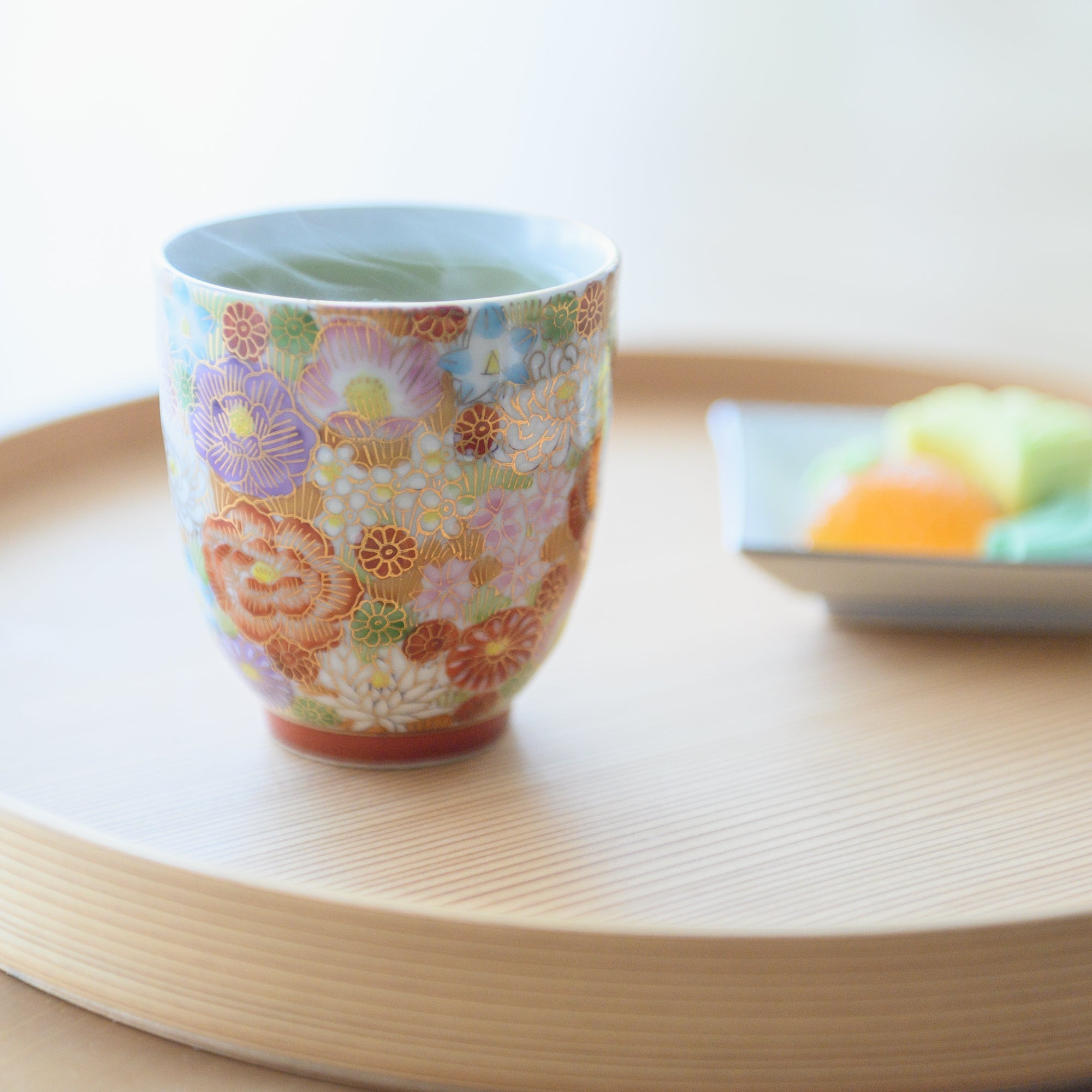 Taishi Kiln Hanazume Kutani Yunomi Japanese Teacup - MUSUBI KILN - Quality Japanese Tableware and Gift