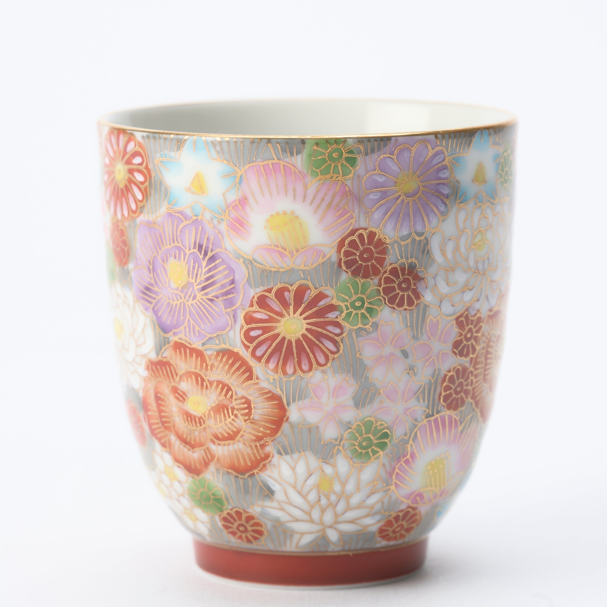 Taishi Kiln Hanazume Kutani Yunomi Japanese Teacup - MUSUBI KILN - Quality Japanese Tableware and Gift