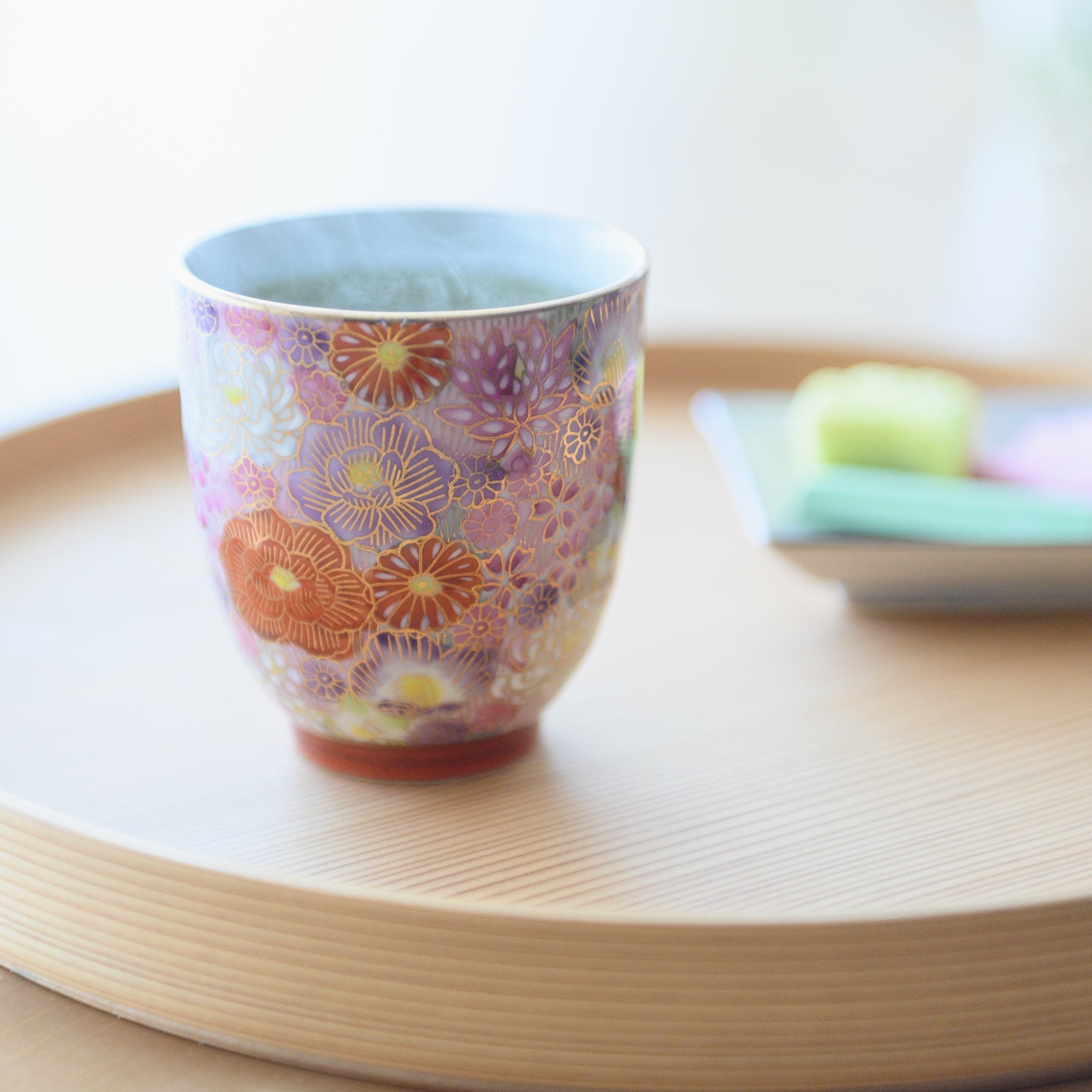 Taishi Kiln Hanazume Kutani Yunomi Japanese Teacup - MUSUBI KILN - Quality Japanese Tableware and Gift