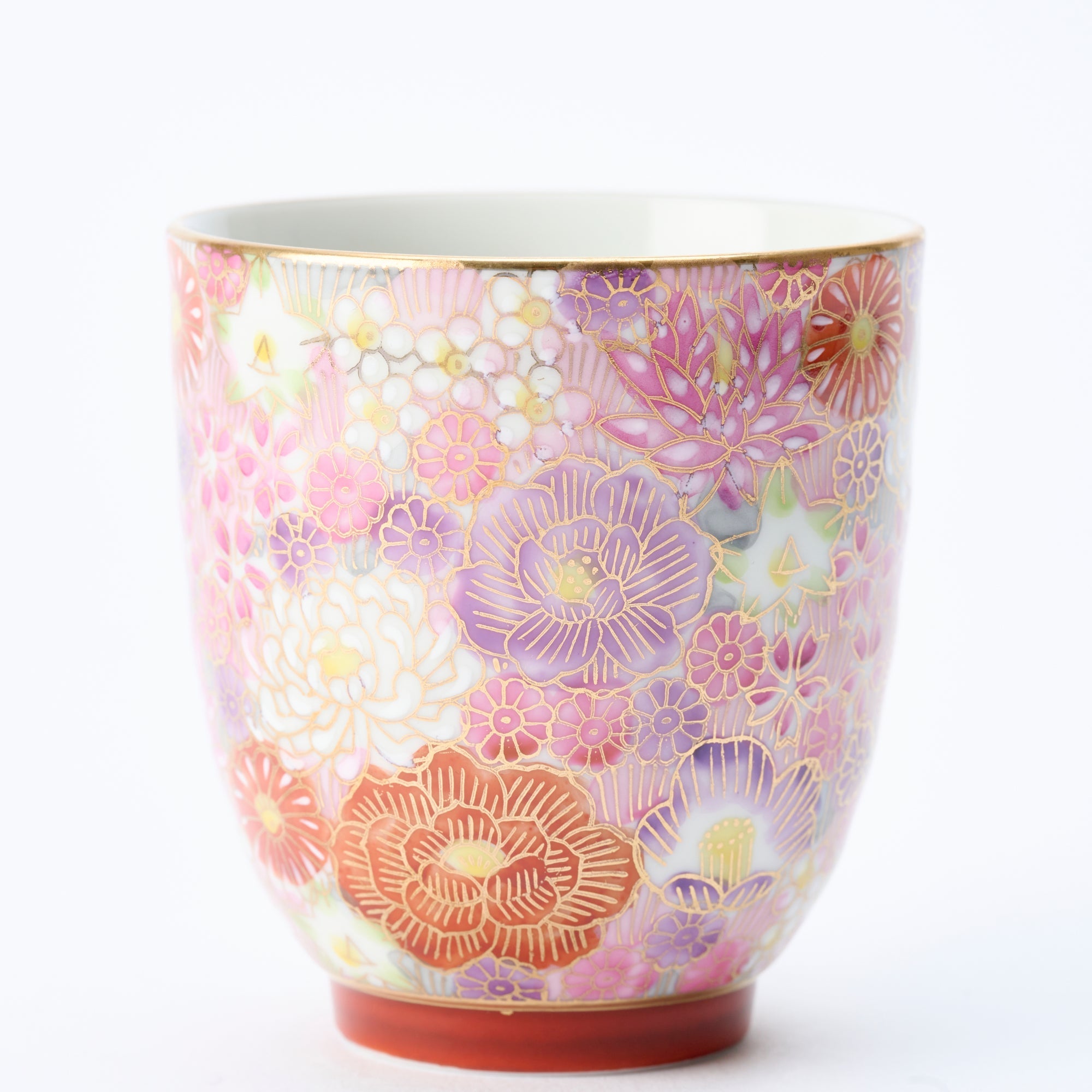 Taishi Kiln Hanazume Kutani Yunomi Japanese Teacup - MUSUBI KILN - Quality Japanese Tableware and Gift