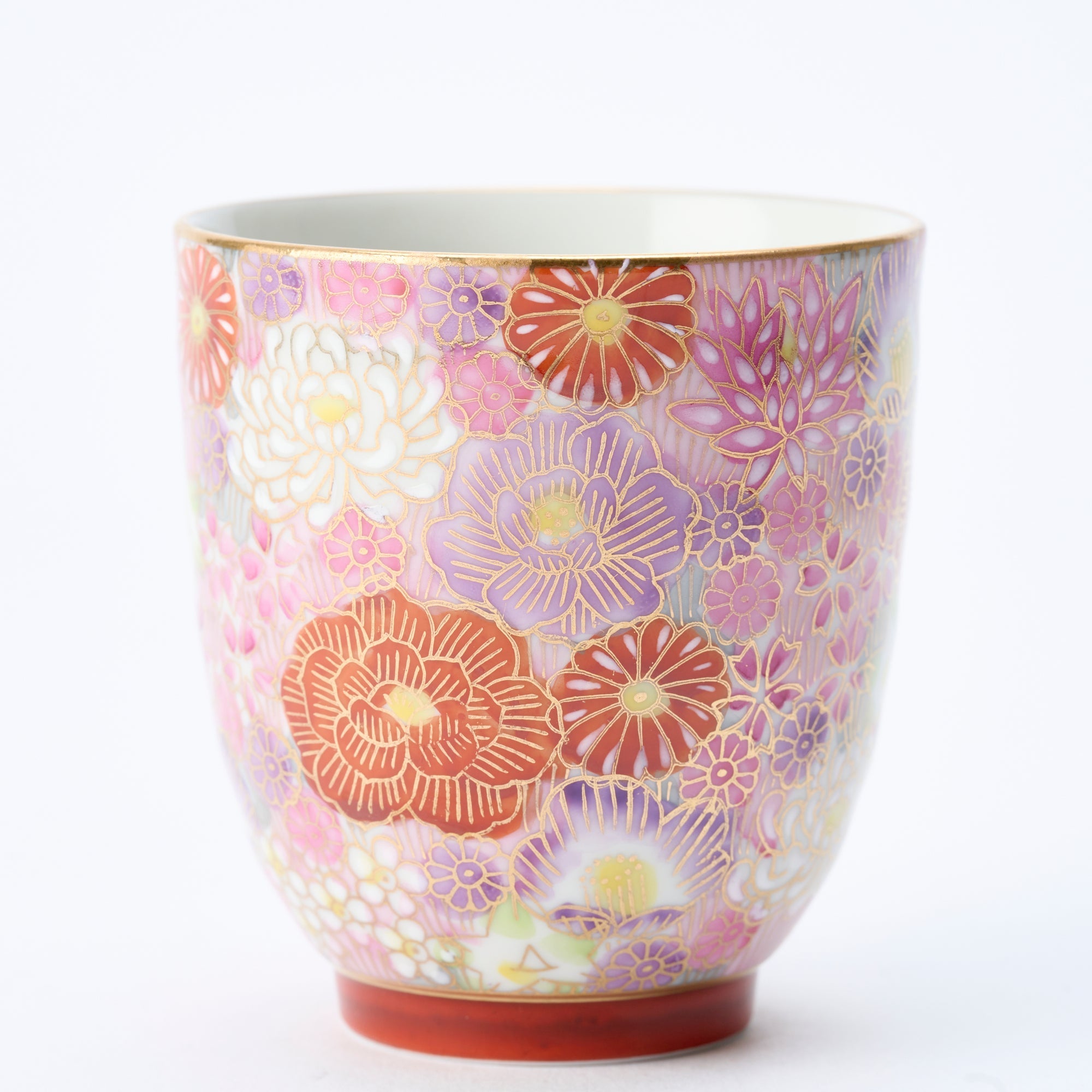 Taishi Kiln Hanazume Kutani Yunomi Japanese Teacup - MUSUBI KILN - Quality Japanese Tableware and Gift