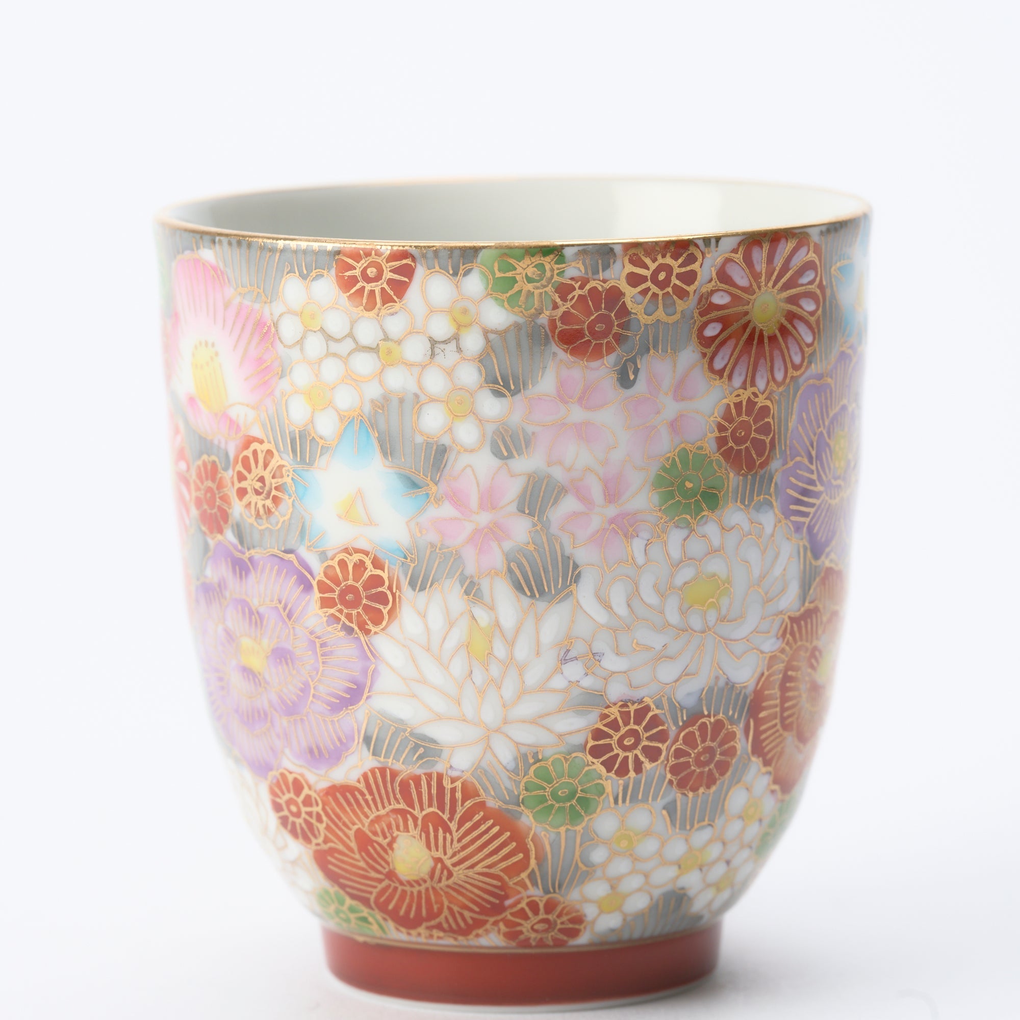 Taishi Kiln Hanazume Kutani Yunomi Japanese Teacup - MUSUBI KILN - Quality Japanese Tableware and Gift